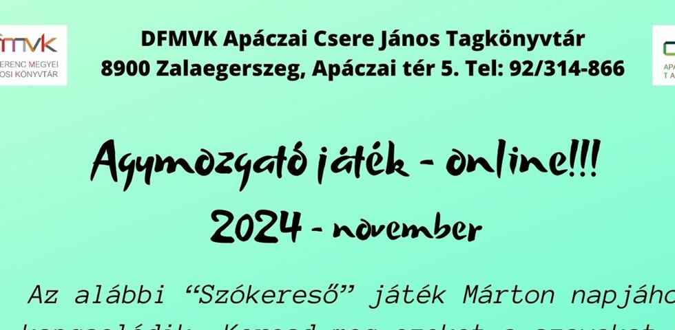 Agymozgat online - november