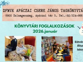 K�nyvt�ri foglalkoz�sok - 2026. janu�r